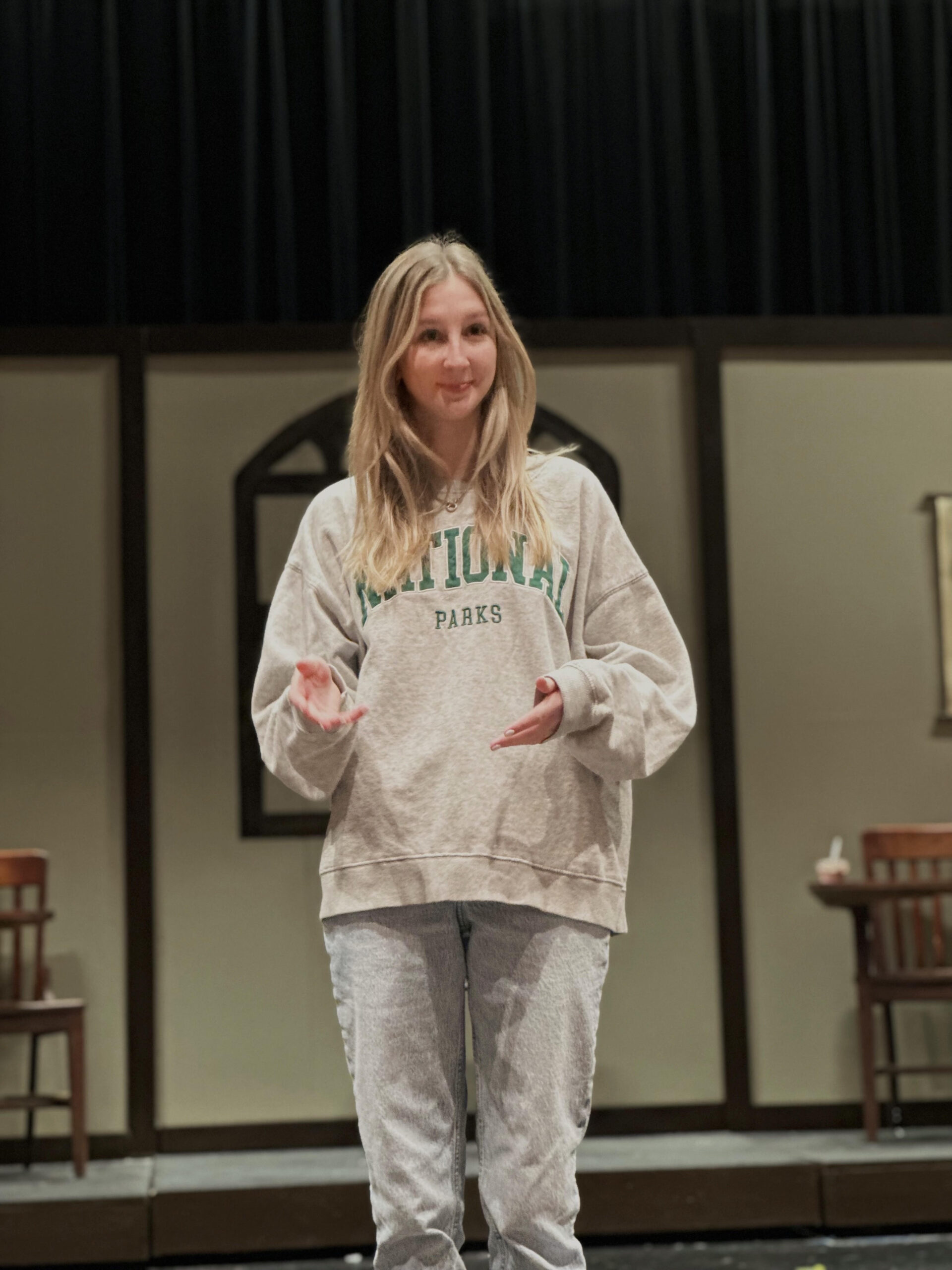 BHS Junior Ella Kelly seen here performing a recitation of the poem "Insomnia" as part of the school's Poetry Out Loud competition in January. Kelly has advanced to the state competition at the Bushnell in Hartford.