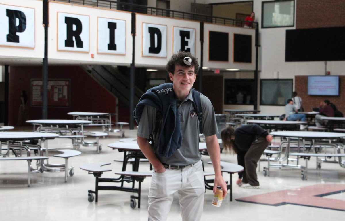 Senior Cole O'Connor casually lands the sack on his head during a recent turn of hacky sack game play in the commons.